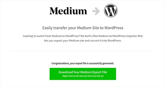 Medium Site to wordpress